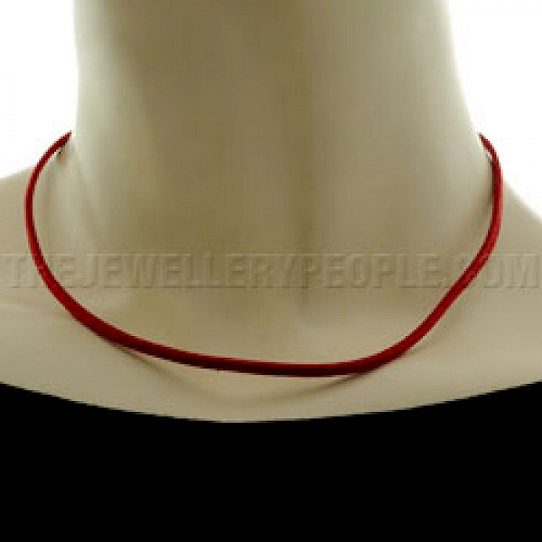 Red Suede Necklace - Single Strand