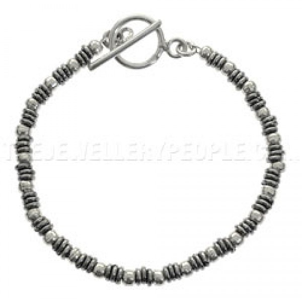 Ring Beads Part Oxidised Silver Bracelet
