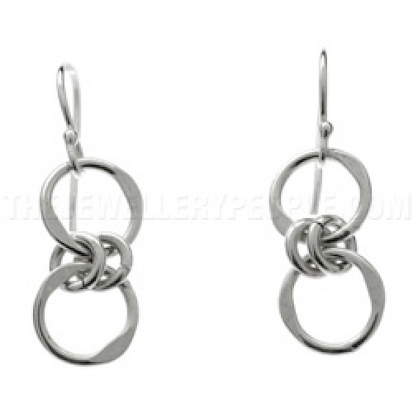 Ring Links Silver Earrings - 12mm Wide