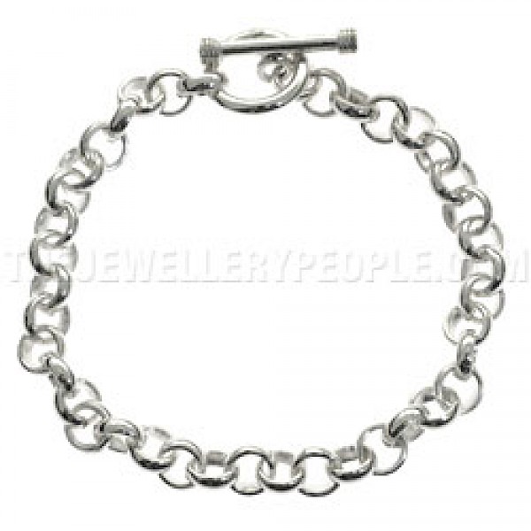 Silver Belcher Chain Bracelet - 6mm Wide - BT224