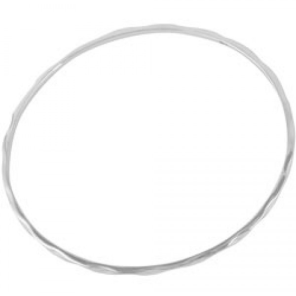 Rippled Wave Silver Bangle - 2mm Solid