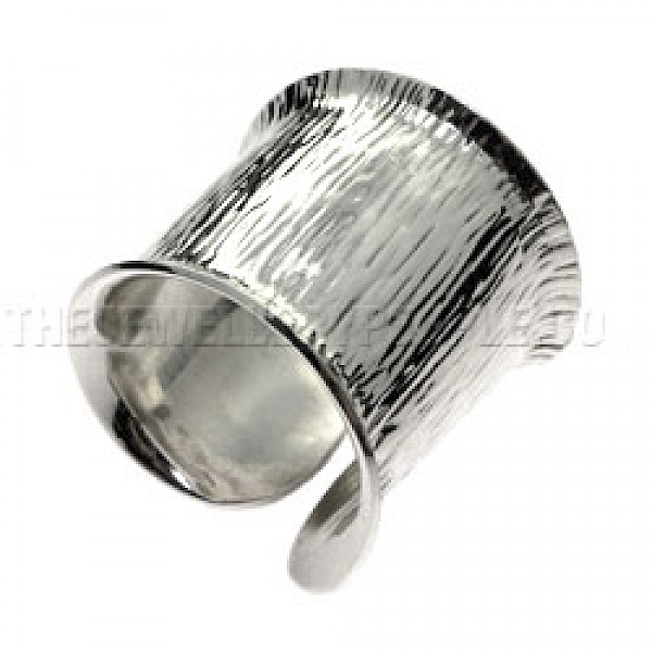 Wood Grain Wrap Silver Ring - RG145