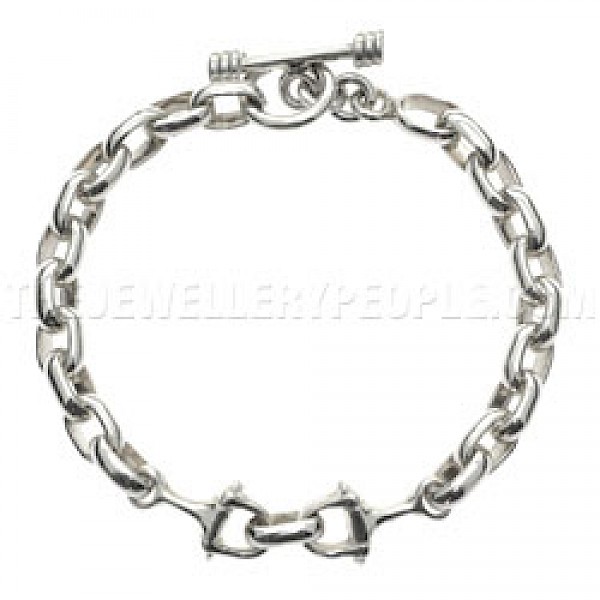 Rolo Snaffle Silver Bracelet