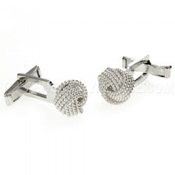Rope Knot Silver Cufflinks