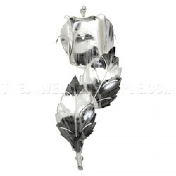 Rose Bud Silver Brooch - 75mm Large