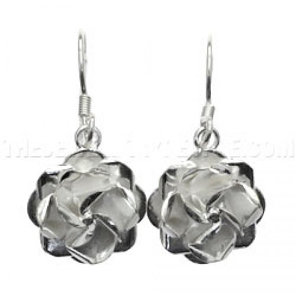 Rose Polished Silver Earrings