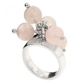 Rose Quartz Beads Ring