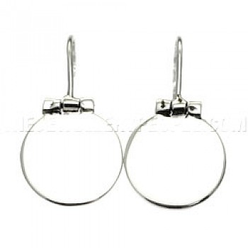 Round Disc Silver Earrings - 15mm Wide
