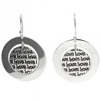 Round Love Earrings - 30mm Wide
