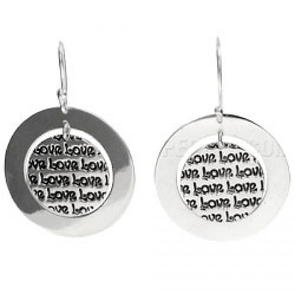 Round Love Earrings - 30mm Wide