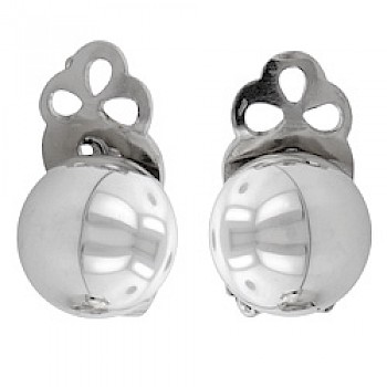 Round Silver Clip-On Earrings - 10mm - CLP081