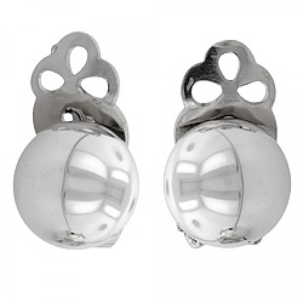 Round Silver Clip-On Earrings - 10mm - CLP081