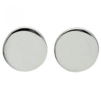 Round Silver Stud Earrings - 10mm