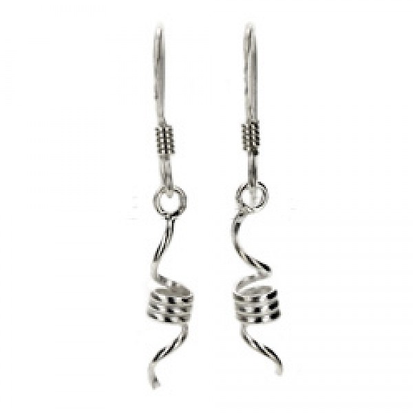 Round Twist Silver Earrings - Short