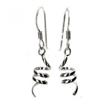 Round Twist Silver Earrings