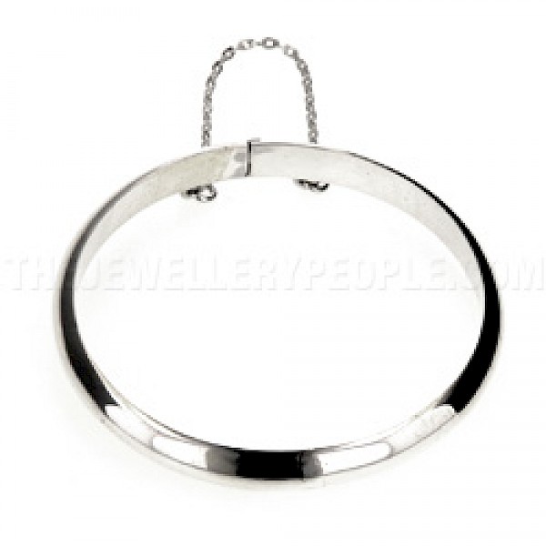 Rounded Silver Childs' Bangle - BY017