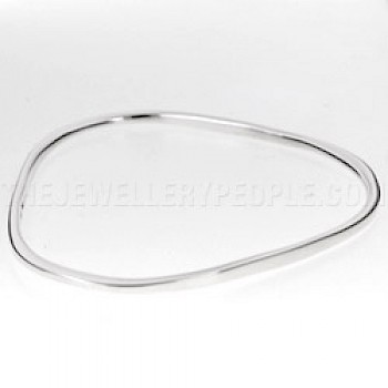 Rounded Triangle Silver Bangle - 3mm