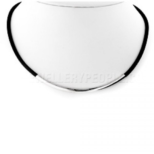 Rubber & Silver Tube Necklace - 18" long
