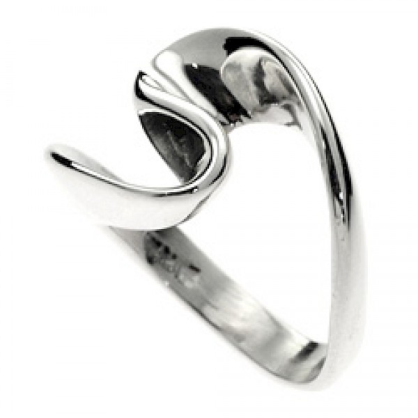 S Wave Silver Ring - RG261