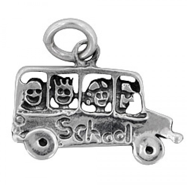 School Bus Silver Charm