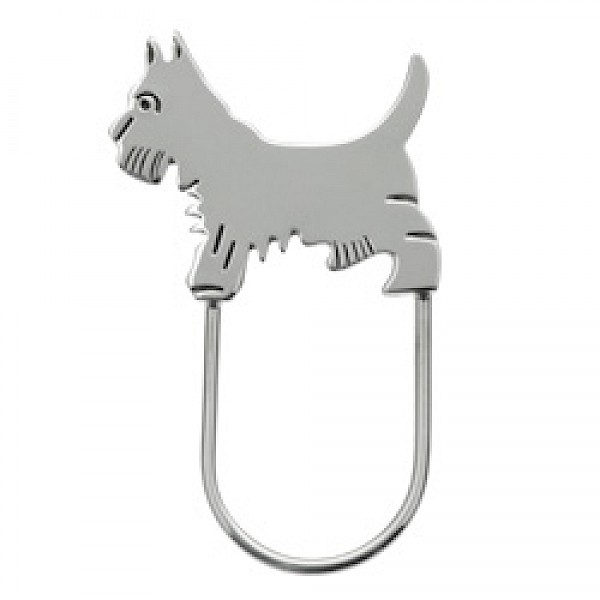 Scottie Dog Silver Glasses Holder Brooch