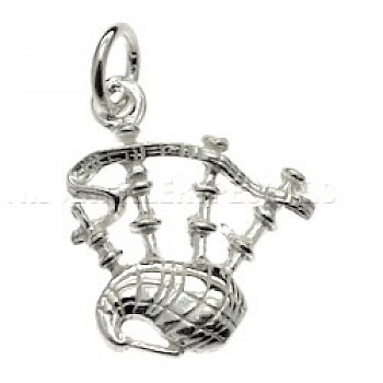 Scottish Bagpipes Silver Charm - R2157