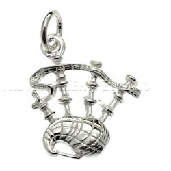 Scottish Bagpipes Silver Charm - R2157