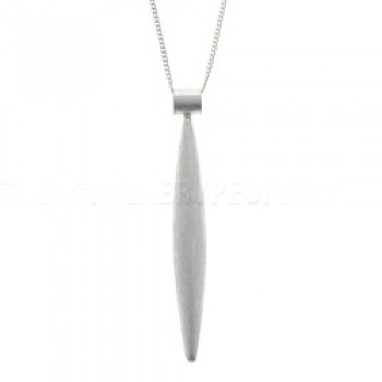 Scratch Effect Torpedo Silver Pendant - PT251