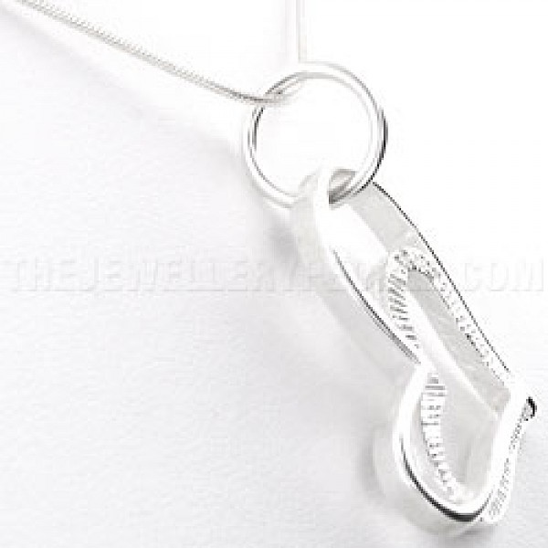 Sideways Double Heart Silver Pendant - PT168