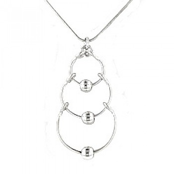Silver 3 Tier Waterfall Drop Pendant - PT640