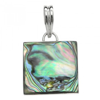 Silver Abalone Shell Square Pendant - SL110