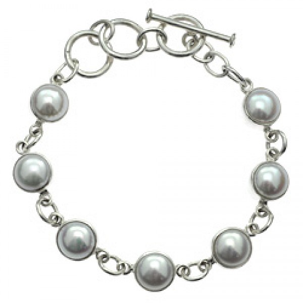 White Pearl & Silver Bracelet - SL049