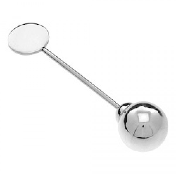 Silver Baby Rattle - 22mm Wide - BY018