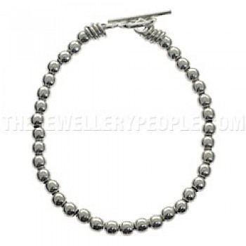Silver Ball Bracelet - 4mm Wide