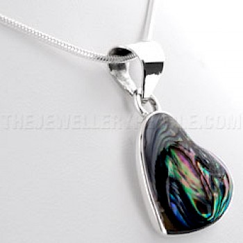 Abalone Heart & Silver Pendant