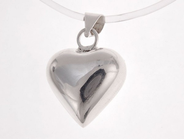 Silver Plated Harmony-Heart Bell Pendant - With free Suede Necklace - PT411