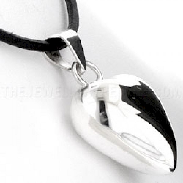 Silver Plated Harmony-Heart Bell Pendant - With free Suede Necklace - PT411