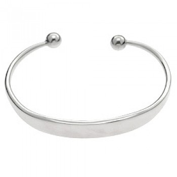 Silver Ball Slave Bangle - Small to Medium size - 9mm Wide