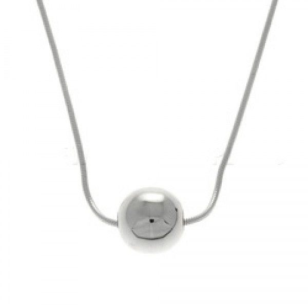 Silver Bead Pendant - 10mm - PT177
