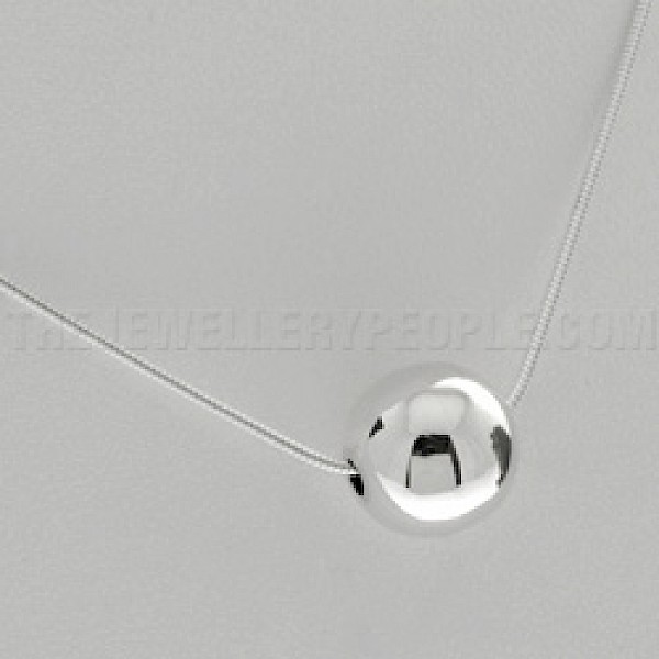 Silver Bead Pendant - 15mm - PT777