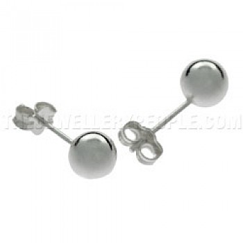 Bead Silver Stud Earrings - 7mm - L5464