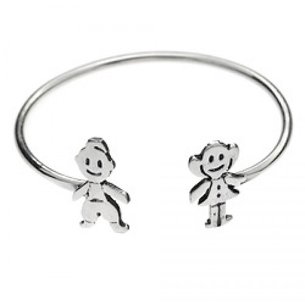 Silver Boy & Girl Baby Bangle- BY056