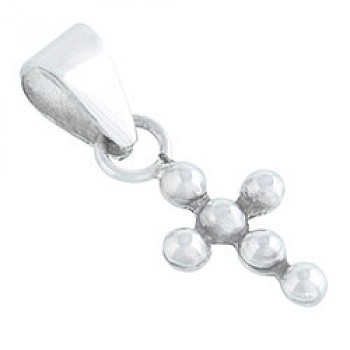 Silver Bubble Cross Charm