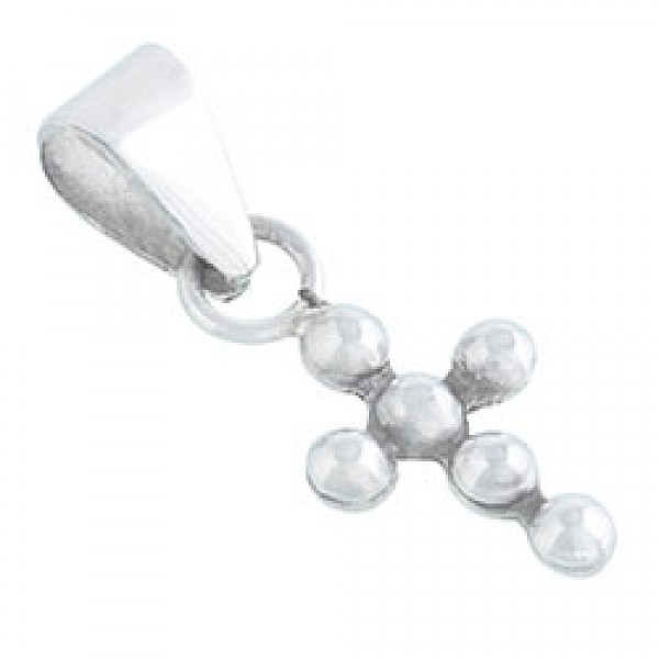 Silver Bubble Cross Charm