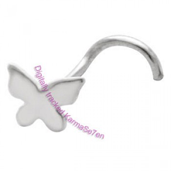 Silver Butterfly Nose Stud