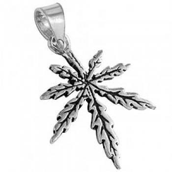 Silver Cannabis Leaf Pendant