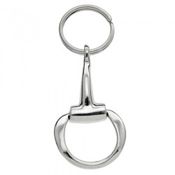 Silver Chunky Hinged Snaffle Key Ring - 95mm - X-Large