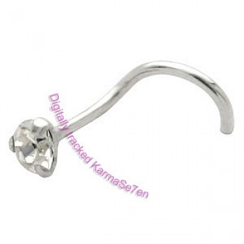 Silver Claw Jewel Nose Stud - 2mm