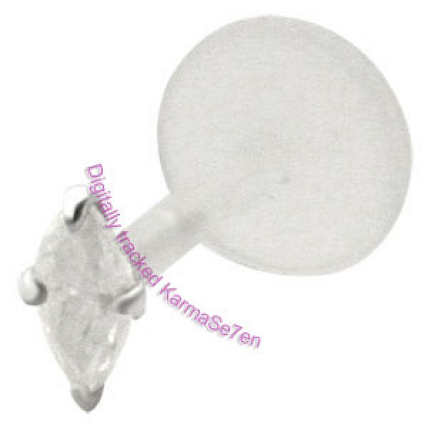 Silver Claw Oval Jewel Lip Stud - Clear