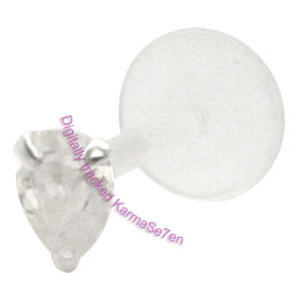 Silver Claw Tear Jewel Lip Stud - Clear